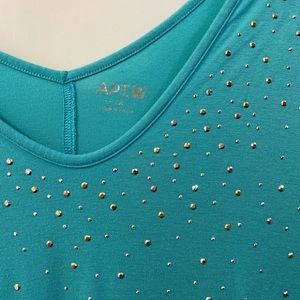 Seafoam green studded shirt